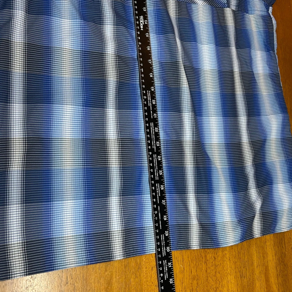 Columbia Mens Omni-Shade Blue Plaid Short Sleeve Button Down Shirt XXL vented - Picture 7 of 9
